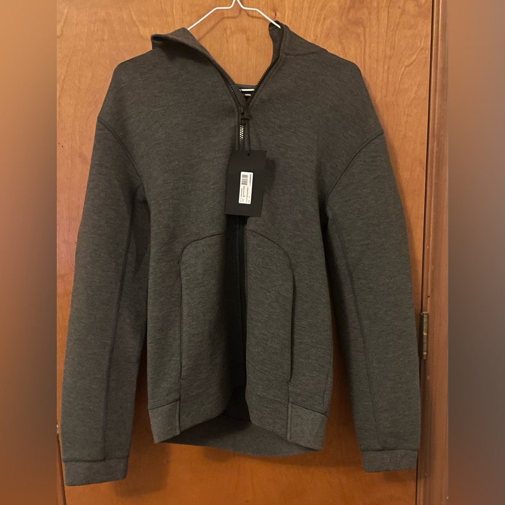 J. Lindeberg gray zip up mens hoodie. Brand new never worn size m.